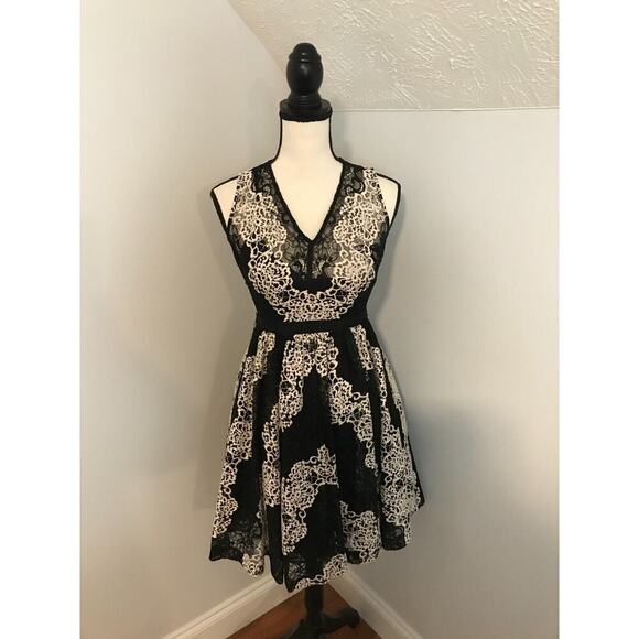 Plenty by Tracy Reese Black White Chesapeake Mystique Fit & Flare Dress - 2 - Picture 1 of 10